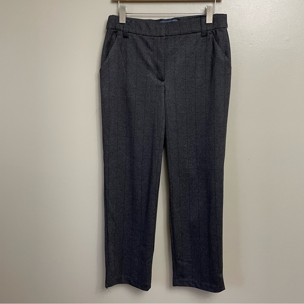 Democracy Womens 8 “Ab"solution Herringbone Straight Leg Dress Pants Black Gray